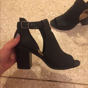 Faux Leather Buckle Booties